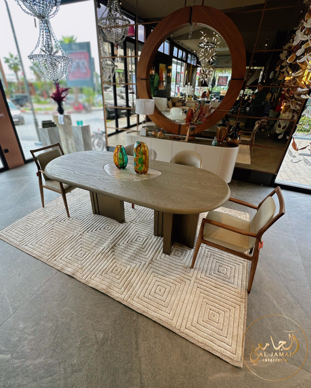 Table a manger ovale beige
